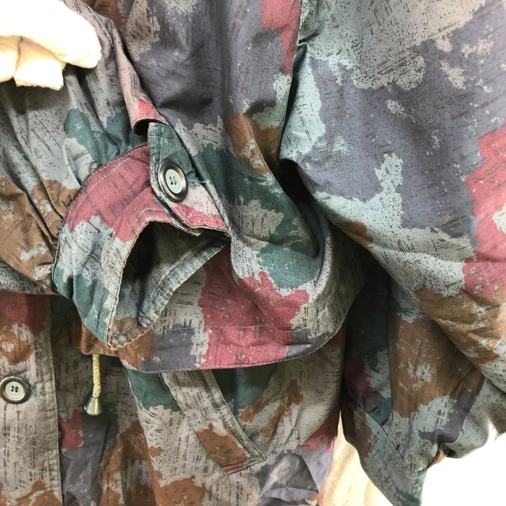 Vintage Parka Jacket Womens XL Gray Abstract Multicolor 90s Windbreaker Outdoors - Picture 8 of 11